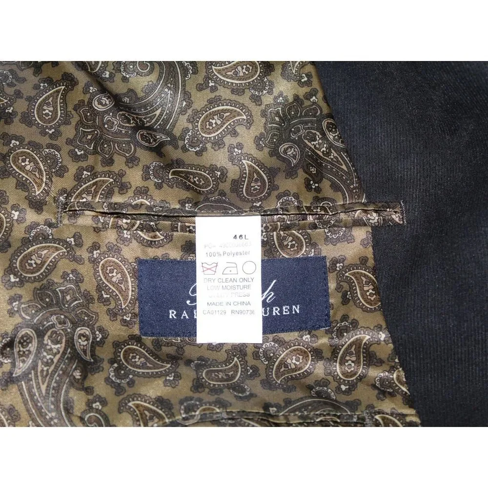 Ralph Lauren Blue Label Dark Brown‎ Blazer Sport Coat Mens Size 46 Long